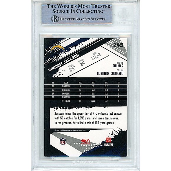 Vincent Jackson Autograph 2009 Score Football Card SD Chargers Beckett Signed - Picture 2 of 4